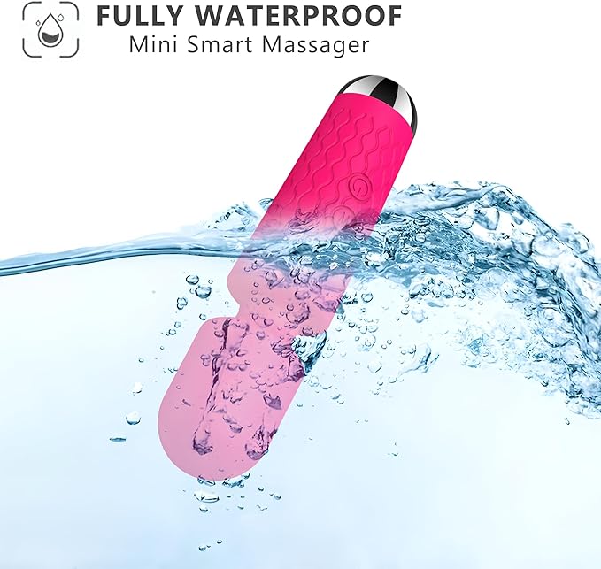 Personal Mini Massager, Handheld Wand Massager - Powerful Vibration Massager - Perfect for Travel Stress Relief, Relieves Back, Legs and Lumbar Muscles (Rose Red)
