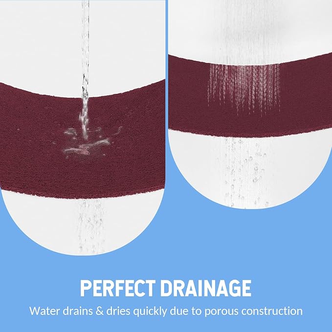 Hargiis Non-Slip Bathtub Mat, Anti Slip Shower Mat, Fast Drying Bathtub Mats, Foot Scrubber Mat, Anti Slip Mat for Tub, Floor, Bathroom, Kitchen, Home, Hotel (Wine Red 24"×24")