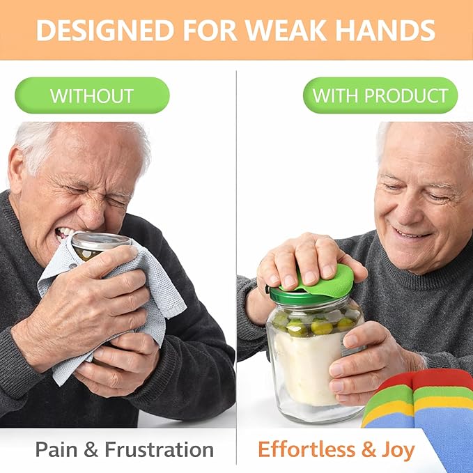 Opasyo 8 Pack Rubber Jar Opener Gripper Pad for Weak Hands, Non Slip Bottle Lid Openers for Seniors, Multi-Function Heat Resistant Coaster, Easy Grip Kitchen Tool
