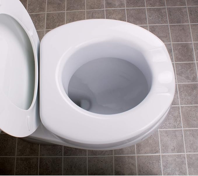 Carex Toilet Seat Riser with Quick-Lock, Raised Plastic Toilet Seat Adds 4” of Height - Fits Most Standard Round & Elongated Toilets, 300 Pound Weight Capacity, Slip-Resistant