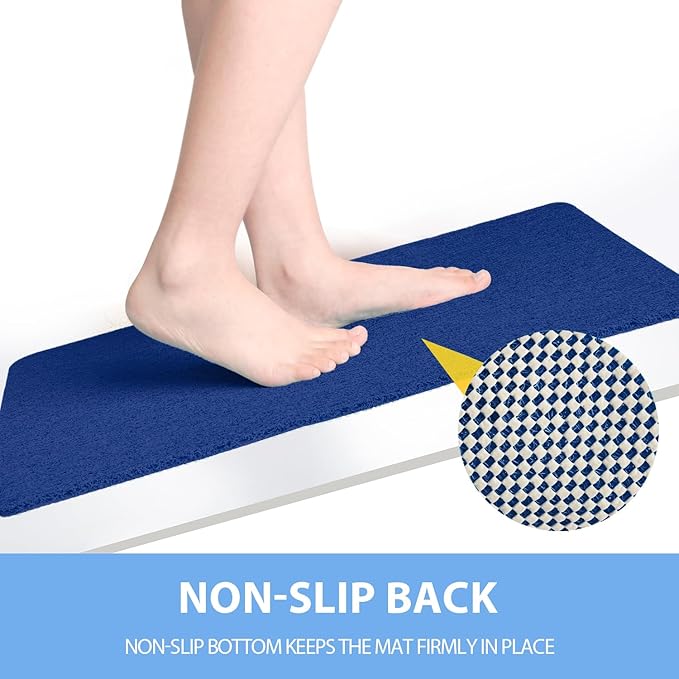 Hargiis Non-Slip Bathtub Mat, Anti Slip Shower Mat, Fast Drying Bathtub Mats, Foot Scrubber Mat, Anti Slip Mat for Tub, Floor, Bathroom, Kitchen, Home, Hotel (Navy Blue 36"×24")