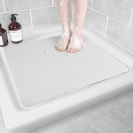 Hargiis Non-Slip Bathtub Mat, Anti Slip Shower Mat, Fast Drying Bathtub Mats, Foot Scrubber Mat, Anti Slip Mat for Tub, Floor, Bathroom, Kitchen, Home, Hotel (White 24"×24")