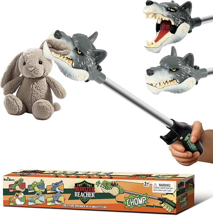 DINOBROS Animal Pincher Toys Wolf Grabber Toy for Boys Claw Snapper Chomper Monster Reacher Robot Hand