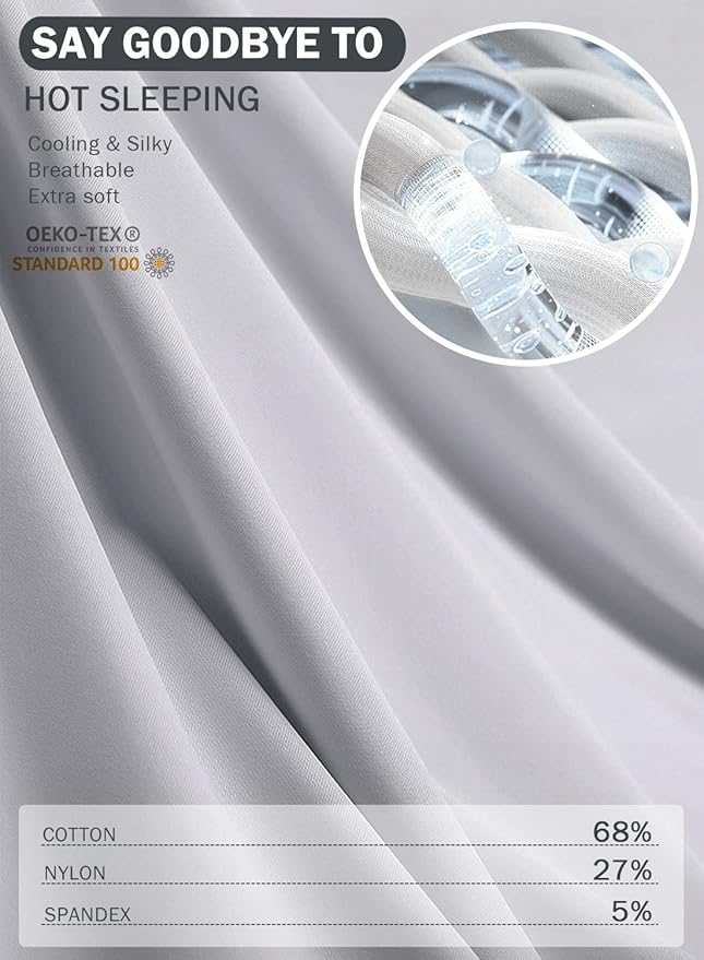 INSEN Reading Pillow, Back Pillow for Sitting in Bed and Couch, Gaming Pillow for Adults, Sit Up Support for Bed, Cooling Tencel, Grey