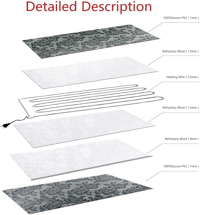 Electric Heating Pad for Dogs and Cats With Anti-bite Steel Cord Waterproof Adjustable Dog Warm Bed Mat Heated Pad for Pets Deds Blankets and Kennel 17.7inx17.7in (Flower Color)