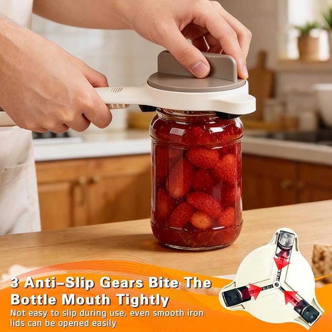 Tydon Guardian Stainless Steel Jar Opener for Seniors with Weak Hands, Manual Bottle and Can Lid Opener Gripper, Heavy Duty Kitchen Gadget for Mason Jars & Glass Bottles, Non-Slip Grip