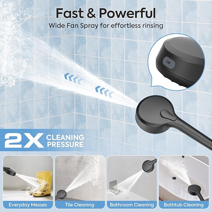 Teviora Filtered Shower Head with Handheld –High Pressure Hand Held Shower Head for Hard Water with Filters,79" Long Hose & Powerful Wide Fan Spray,Removes Chlorine and Impurities(Matte Black)