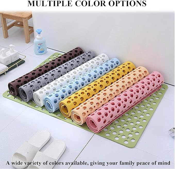 Casa and Beyond Shower Mat, Secure Shower Mats Easy to Clean, Showers Mat with Suction Cup, Washable Non-Slip Bathtub Mats for Inside Showers (Grey,20.9 * 20.9 in)