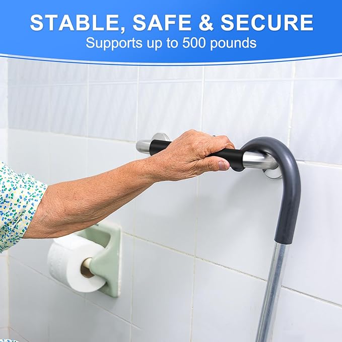 2 Pack 24 Inch Grab Bars for Bathtubs and Showers, Anti Slip Handicap Grab Bars for Shower, Safety Bath & Toilet Rail for Elderly Senior, Shower Handle Disability Assist Bathroom Handrail