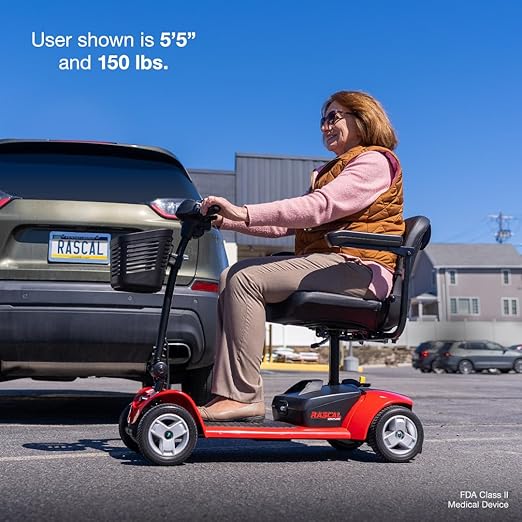 Rascal Venture 4-Wheel Portable Mobility Scooter for Travel, Easy Disassembly, Compact Design, 300 lb Capacity, Battery Included