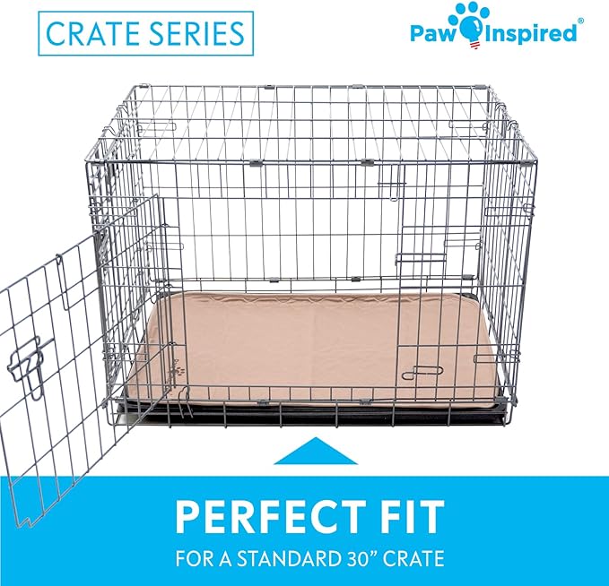 Paw Inspired Washable Crate Liners for Dogs (2 Pack), Leakproof, Non-Slip Pee Pads for 30-Inch Kennels, Reusable Puppy Pads for Potty Training, Whelping, Waterproof Mat (29x18 Inch, Pack of 2)