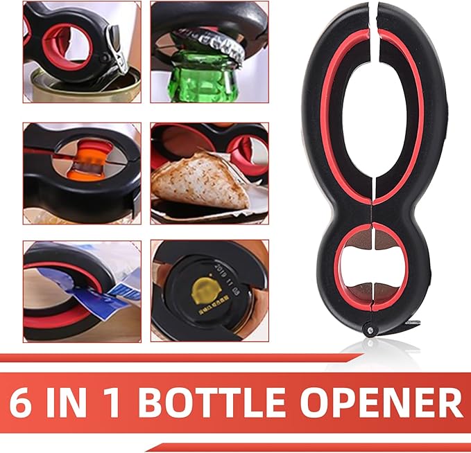Jar Opener for Seniors with Arthritis - 5-in-1 & 6-in-1 Easy Twist Bottle Opener for Weak Hands & Elderly, Non-Slip Manual Can Opener for Jars/Bottle, Ideal Gift for Elderly Parents