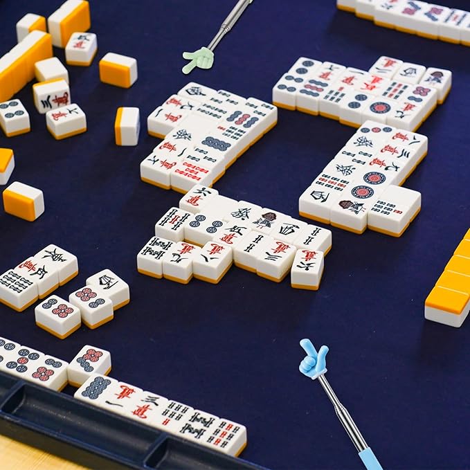 Mahjong Tile Takers 4 Pcs Scalable Tile Grabbers Sticks Mahjongs Accessories for Game Enthusiasts Helps to Reach Pass Pick up Mahjongs Improve Fluency of American Mahjong Game Nights Clubs Travel