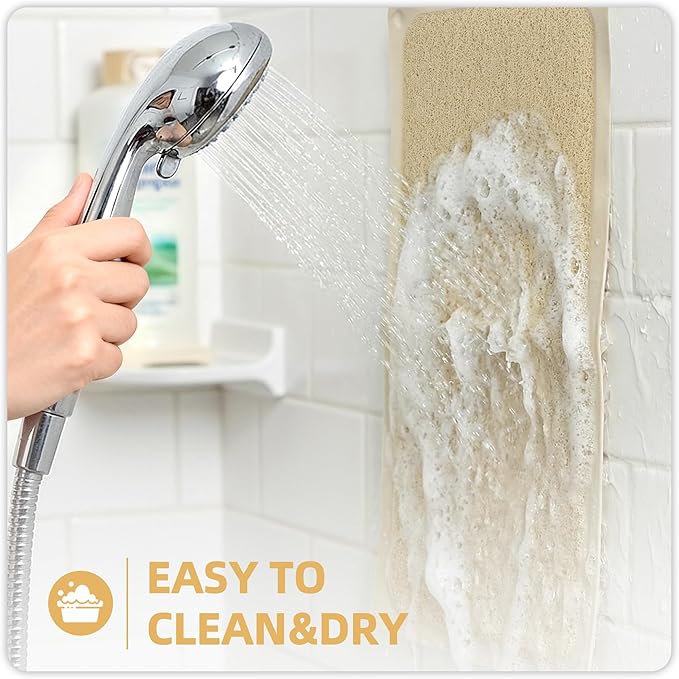Upgraded Anti Slip Shower Mat for Inside Shower,Non Slip Bathtub Mat with Suction Cups,Shower Floor Mat，Scrubber Mats,Easy to Clean,Quick Dry,Easy Drainage,Loofah Bath Mat for Tub,Beige,17''x32''