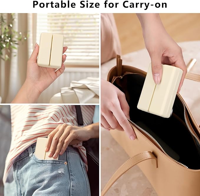 FYY Daily Pill Organizer, 7 Compartments Portable Pill Case Travel Pill Organizer,[Folding Design] Pill Box for Purse Pocket to Hold Vitamins,Cod Liver Oil,Supplements and Medication-White