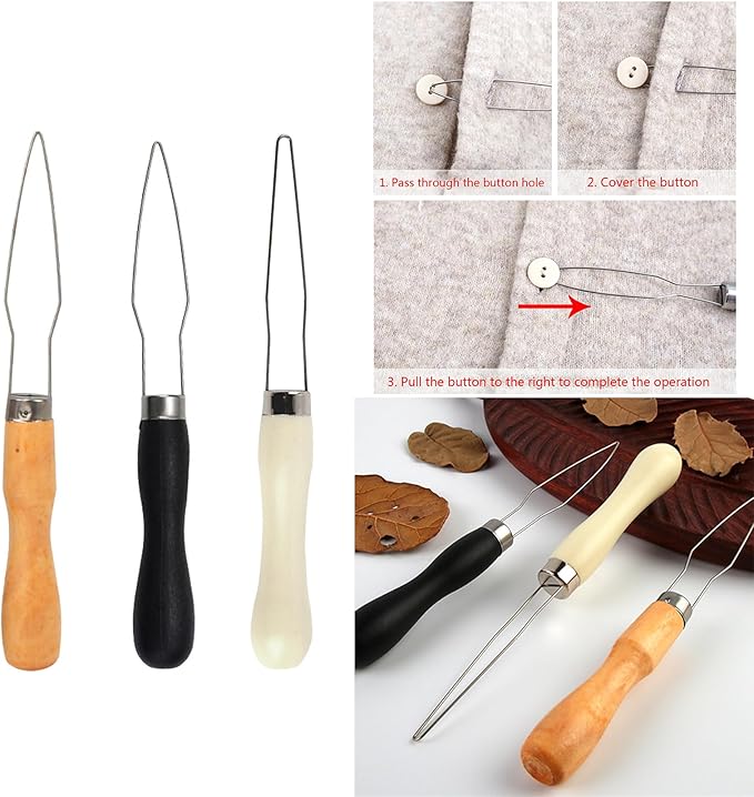 Button Hook Helper Button Assist Fastener Pull Button Positioning Tool for Easy Quick Buttoning