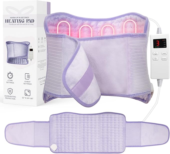 Upgraded Heating Pad for Back Pain Relief, Electric Heat Pad for Cramps, Lower Back, Lumbar, Sciatica, Heated Belt, Christma s Gifts for Women Men