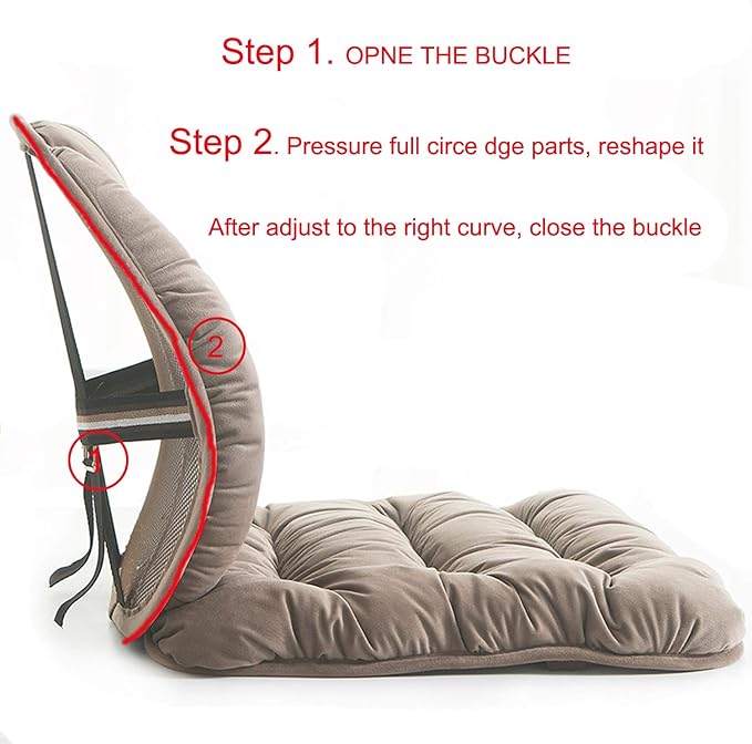 ALIBO Soft and Warm Bottom Chair Cushion Back Lumbar Support Set Non-Slip Velvet Coccyx Sitting Pads Adjustable Low Back Pain Relief Pillow for Adults