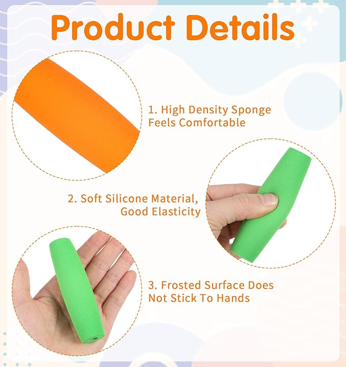 10Pcs Foam Grip Tubing, Adaptive Utensils for Elderly No-Cut Foam Grip Aid for Utensils Comfortable Padding for Disabled & Arthritic Hands, 3.5 Inch, Easy to Use