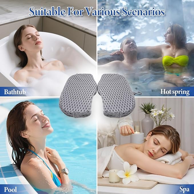 U Shaped Shower Seat Cushion, Quick Drying Shower Chair Cushion, Bathtub Chair Pad with 4D Air Fiber Materia, Shower Seat Mat with Mesh Cover and Hook, for Elderly, Senior, Handicap, Disabled