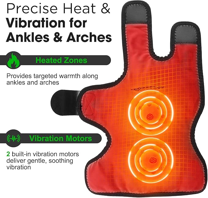 DeMoce Cordless Ankle Massager for Pain Relief, Ankle Heating Pad with Massage, HSA Eligible FSA, Foot and Ankle Massager, Foot Massager with Heat, 6 Heat Levels, 3 Vibration Modes, Single One, Black