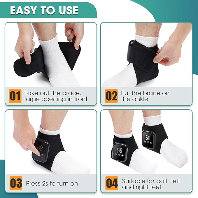 2PCS Foot Renew Massager for Neuropathy, 3-in-1 Cordless Foot and Ankle Massager for Heel, Arch & Ankle Relief, 2000mAh Rechargeable, Black