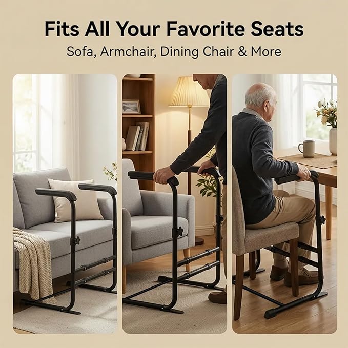 Couch Stand Assist with Soft Wide Handrails, Width & Height Adjustable Sofa Chair Lift Assist for Elderly Seniors Disabled Patients, Sturdy Sit to Stand Support Aid,400 LBS Weight Capacity