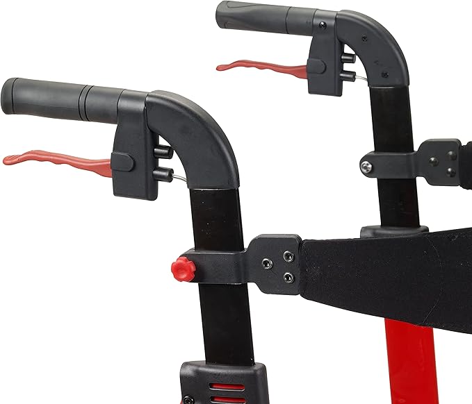 Drive Medical RTL10266 Nitro Euro-Style 4-Wheel Rollator Walker With Seat, Red