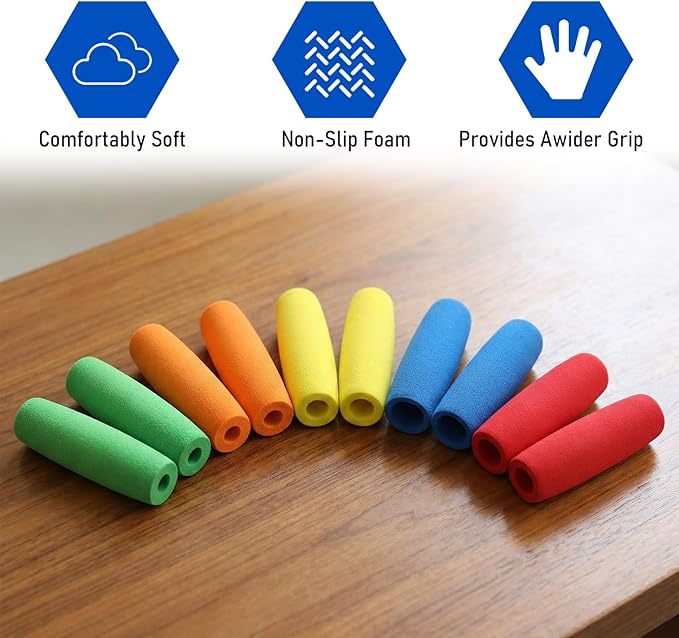 10 pcs Cutlery Padding Grips Foam Grip Tubing Foam Tubes Grip Aid Handle Utensils Tools for Disabled Elderly