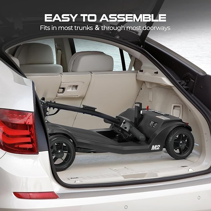 Electric Mobility Scooter for Adults Wheelchair Device for Travel, Elderly, 20 Miles per Charge.330 lbs Max Weight, 4-Wheel Powered Mobility Scooters for Seniors (M2-Black)