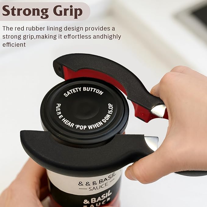 Multi-Use Can, Bottle and Jar Opener, 6-in-1 Adjustable Bottle Opener with Easy-Grip Design for Senior & Weak Hands