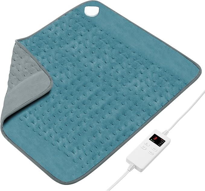 Electric Heating Pad for Back Period Pain & Relax, Christmas Mother Father Day Gifts for Women Mom Older, Portable Heating Pad for Shoulder Neck with 4 Timer & 6 Fast Heat Up