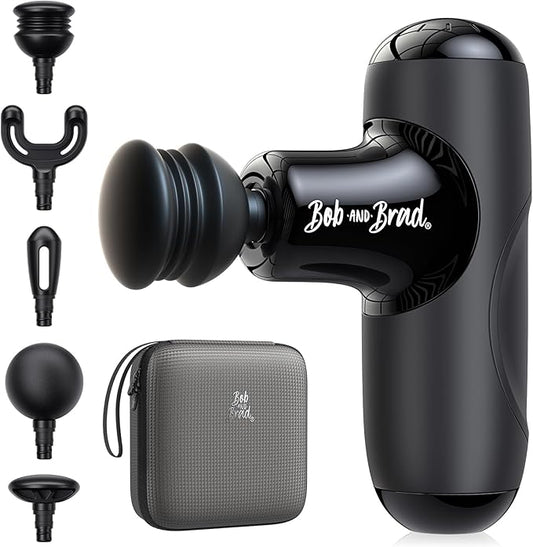 BOB AND BRAD Q2 Mini Massage Gun, Pocket-Sized Deep Tissue Massager Gun, Portable Percussion Muscle Massager Gun, Ultra Small & Quiet Muscle Massage Gun for Muscle Recovery with Carry Case