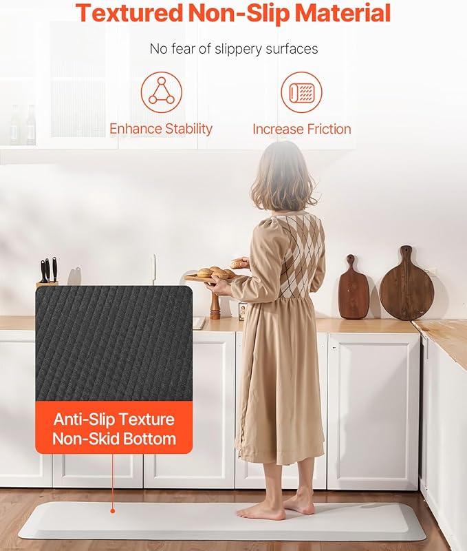 VEVOR Fall Mat for Elderly, 1-inch Thickened Fall Prevention Pad with Beveled Edge, Anti-Slip Bedside Safety Floor Mat for Seniors, Handicaps, Patients (24 x 70 inch)