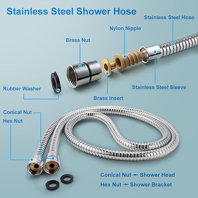 Briout Filtered Shower Head with Handheld, High Pressure 5 Spray Mode Showerhead with Hose Bracket Filter for Hard Water