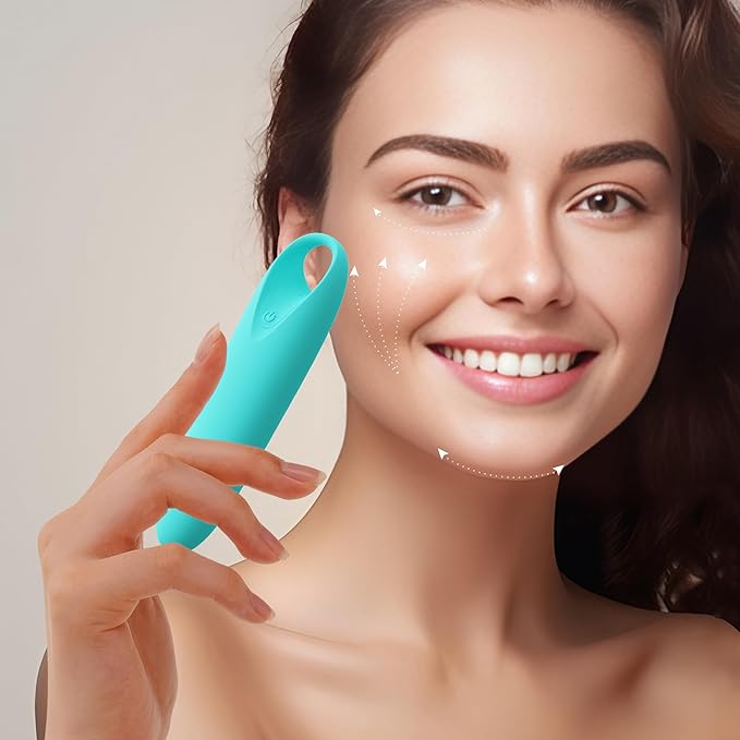 Portable Handheld Electric Back Massager - Mini Waterproof&Rechargeable Handheld Deep Tissue Neck (Light Blue)