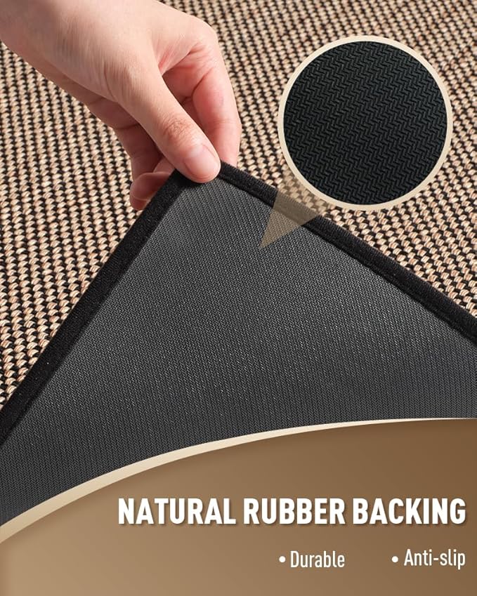 PADOOR Non Slip Stair-Treads Matching-Mat for Wooden Steps, Square Rubber Backing Non Slip Stair Landing Mat 30x30 inch