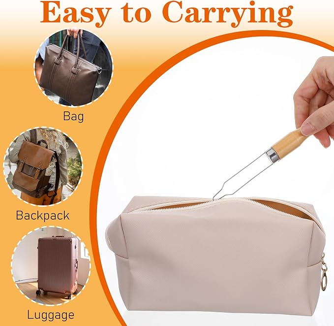 3 Pack Button Hook for Seniors, Button Assist Device with Comfort & Wide Easy-Grip Wooden Handle for Shirts, Coats, Dresses, Elderly Assistance Products for Arthritis & Limited Dexterity
