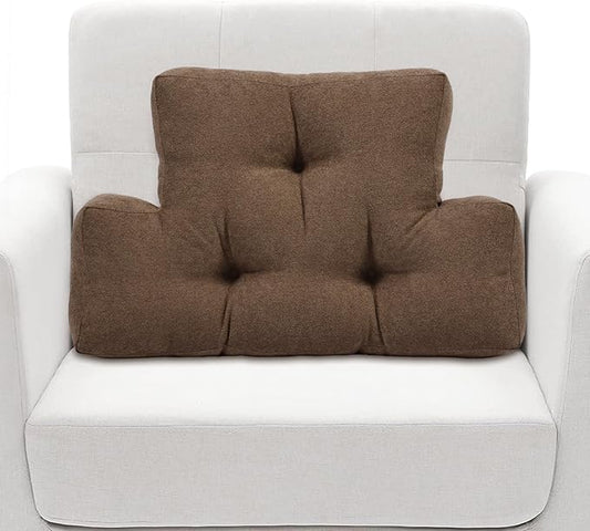 TANYOO Back Pillow for Recliner Lumbar Support Pillow Soft and Fluffy Back Support Cushion Thick Lumbar Cushion for Chairs, Recliners,Sofa, Couch and Bed for Pain Relief Brown