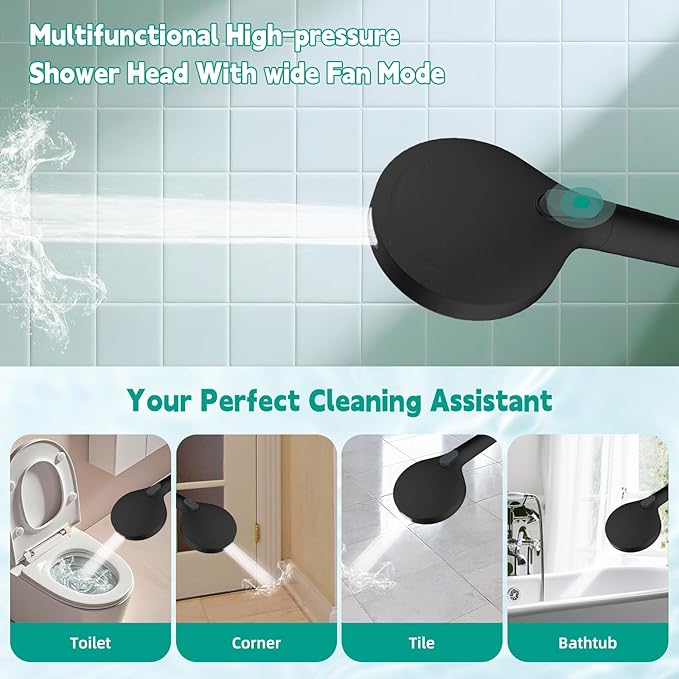 Hibbent Filtered Shower Head with Handheld, High Pressure 10 Spray Showerhead with Filters, Water Softener for Hard Water-Remove Chlorine, Reduces Dry Itchy Skin, Oil-Rubbed Bronze