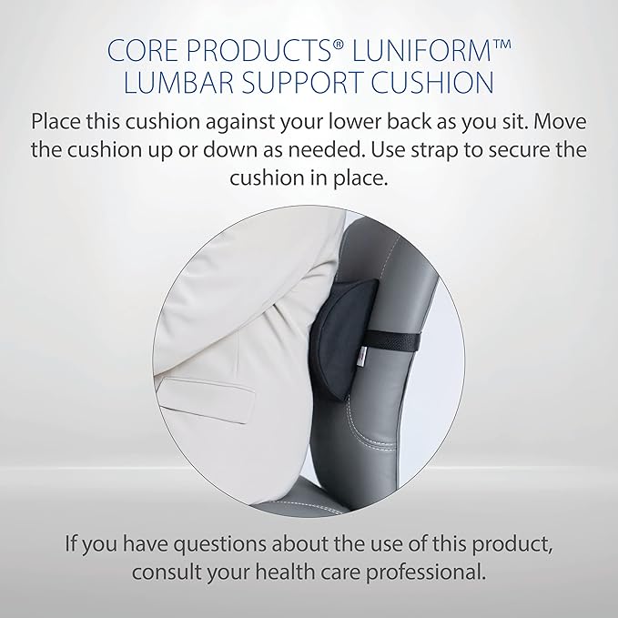 Core Products Luniform Lumbar Support Cushion - Black