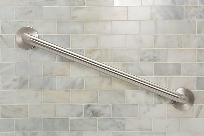 Moen Home Care Bathroom Safety 36 Inch Stainless Steel Handicap Grab Bar for Bathtub and Shower, Elderly Assistance Product with Concealed Screws, 8736 (Pack of 2)