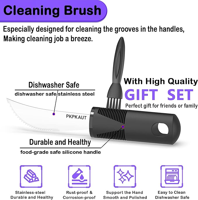 Adaptive Utensils for Parkinsons Patients Elderly, Weighted Utensils for Hand Tremors, Parkinsons Eating Utensils for Disabled People, Weighted Silverware for Hand Tremors Arthritic Hands