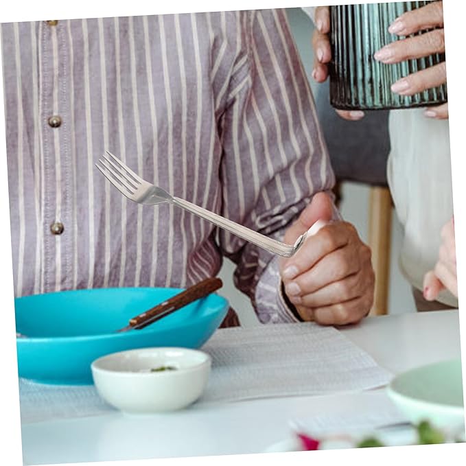 Adaptive Portable Fork and Spoon for Seniors Tremble Utensils Non- Grip for Elderly and Disabled Dining Needs Easy to Clean and Use