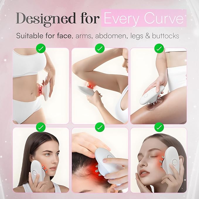 3-in-1 Body Sculpting Machine – Thermoslim Cellulite Massager with Cupping & Red Light Therapy for Belly, Skin, Back, Waist, Legs & Arm Tightening Device