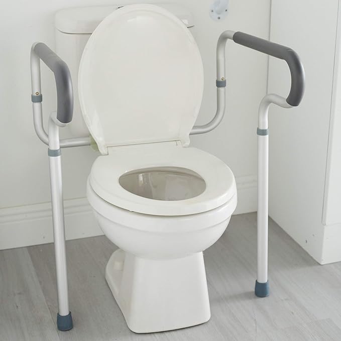 McKesson Toilet Safety Frame and Rail, Aluminum, Adjustable, 300 lbs Weight Capacity, 1 Count