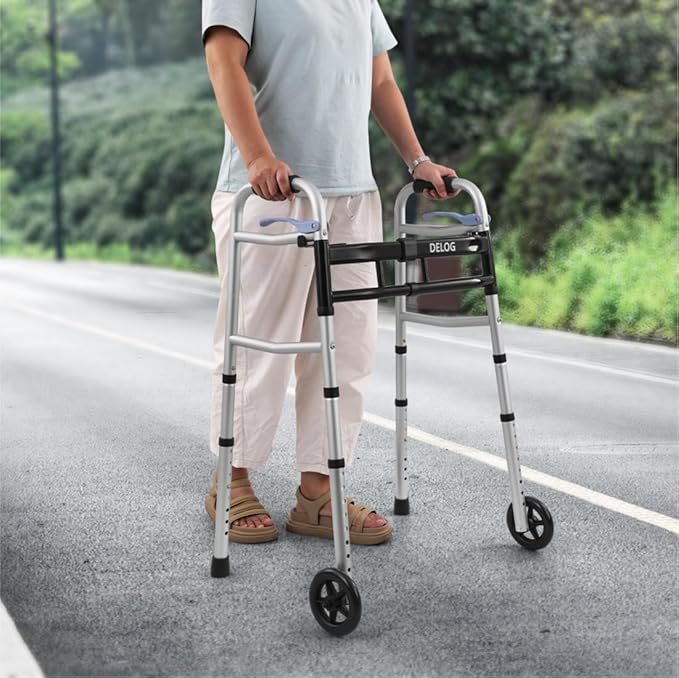 Delog Narrow Walkers for Seniors, Small Walkers for Seniors Tight Spaces Support Up to 350lbs, Standard Walkers for Adults