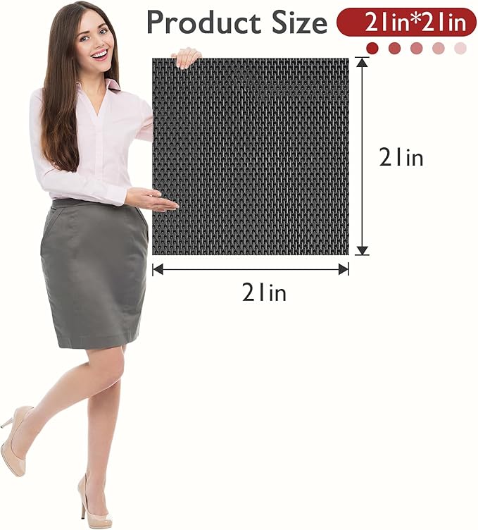 Extra Large Non-Slip Shower Mat, Fast-Dry PVC Bath Stall & Tub Mat, Drain-Hole Design,for Shower Stall Tub for Elderly/Kids，Non Slip Bathroom Safety Accessory，Black 21"x21"