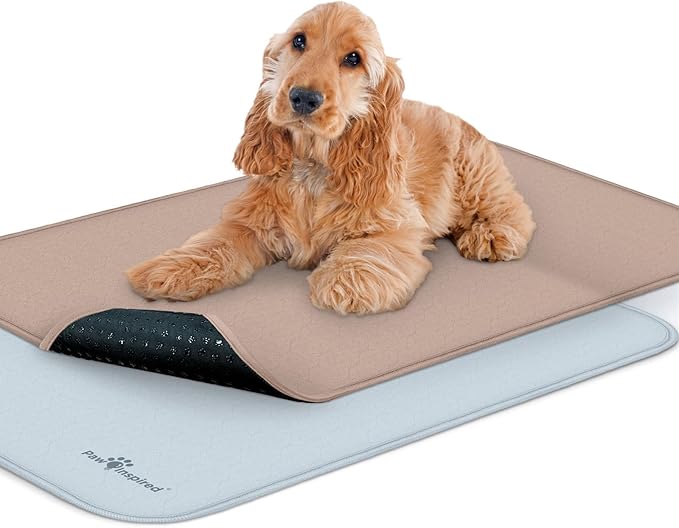 Paw Inspired Washable Crate Liners for Dogs (2 Pack), Leakproof, Non-Slip Pee Pads for 48 Inch Kennels, Reusable Puppy Pads for Potty Training, Whelping, Waterproof Mat (47x29 Inch, Pack of 2)