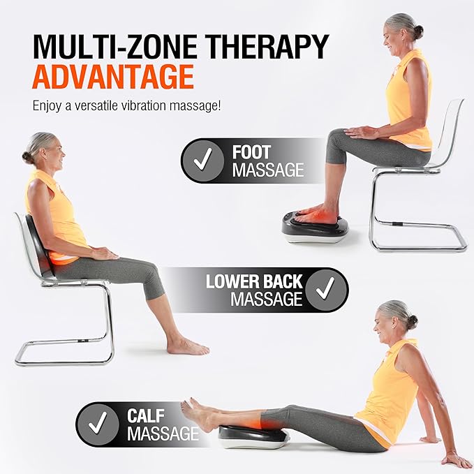 Power Legs Electric Foot Massager Machine with Remote Control, Adjustable Speed, Vibration - Calf Massager - Feet Massager for Neuropathy Pain Relief, Plantar Fasciitis, Leg Blood Circulation (Black)